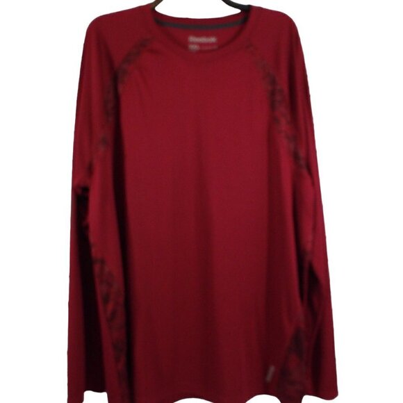 Reebok Red Crew Neck Athletic Pullover Long Sleeve T-Shirt – Men’s Size 2XL - Picture 8 of 9